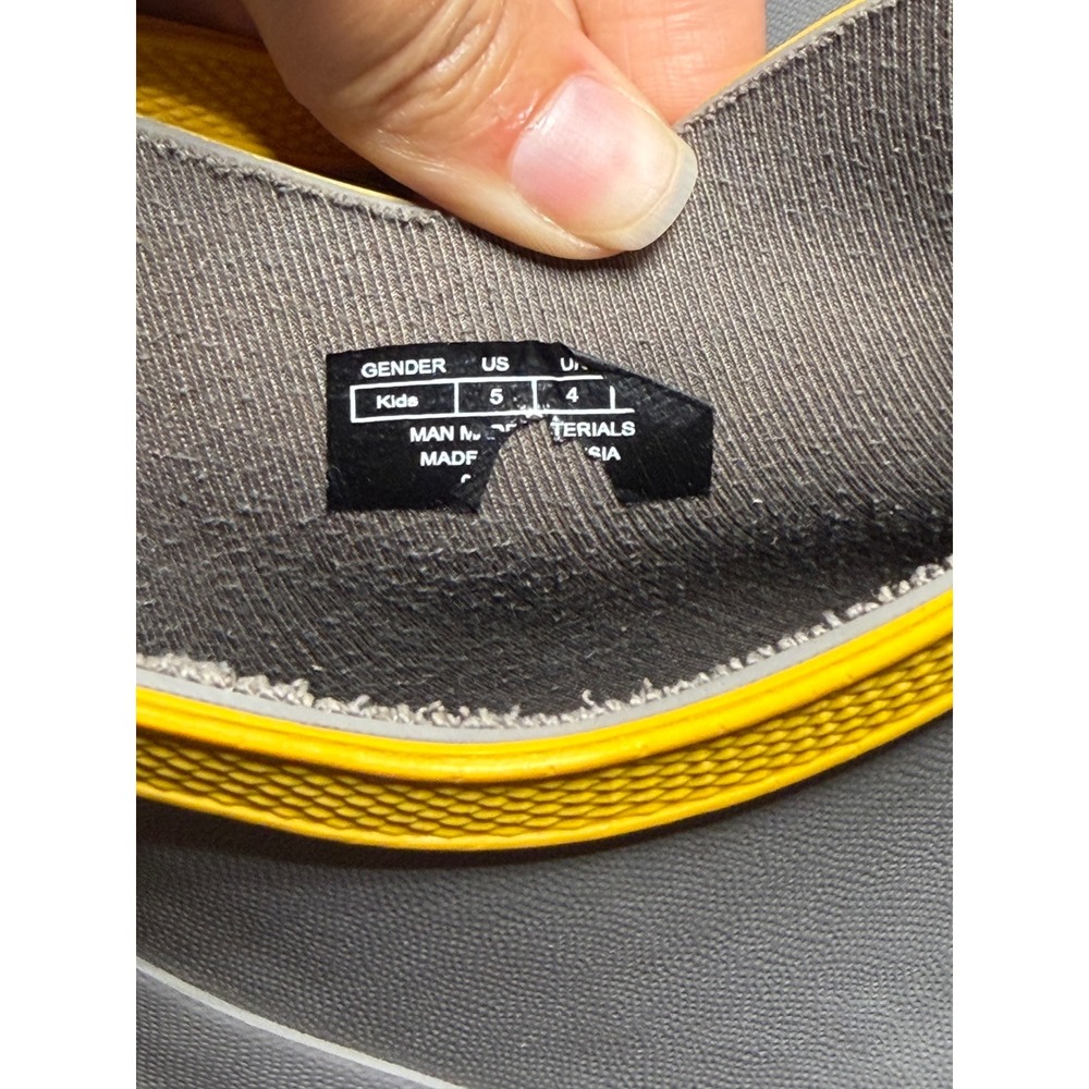 XTRATUF Kids Ankle Deck Boots Grey Yellow Waterproof Rain Boots Size 5 - Picture 7 of 10